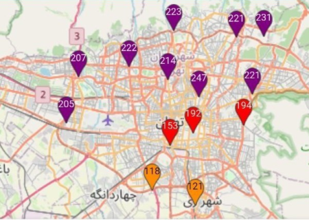 وضعیت هوای تهران قرمز شد
