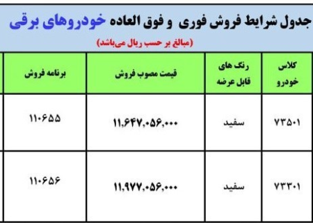 فروش فوری خودروهای برقی ایران خودرو با شرایط ویژه