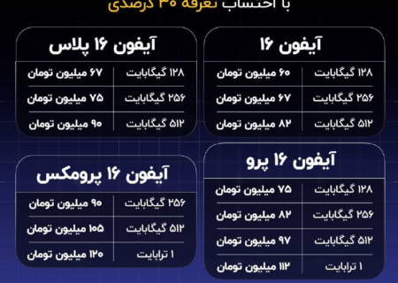 قیمت حدودی آیفون ۱۶ با تعرفه واردات ۳۰ درصدی