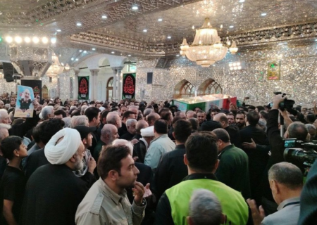 پیکر سپهبد شهید سلامی در حرم سیدالکریم(ع) آرام گرفت