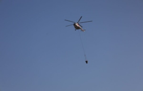 چهارمین بالگرد هلال احمر راهی عملیات اطفای حریق شد