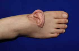 گوش برای اولین بار به پا پیوند زده شد